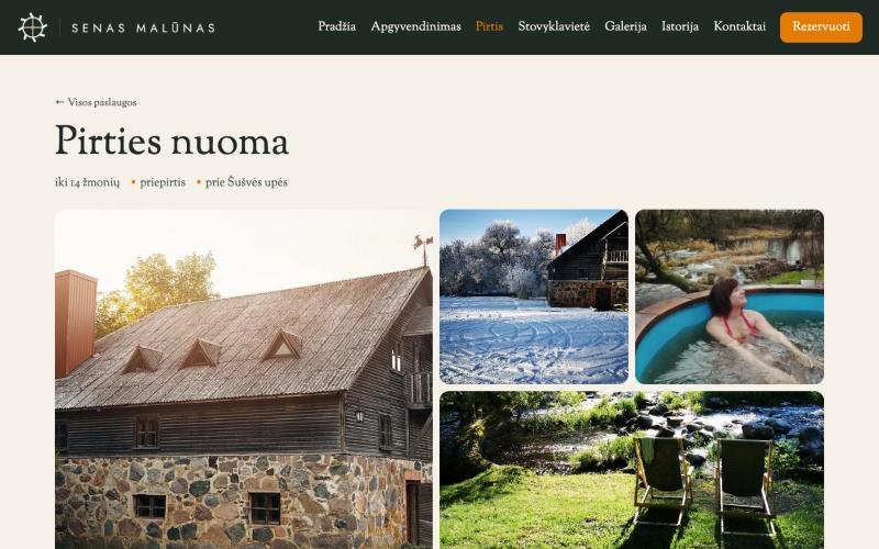 Naujas pirties puslapis su nuotraukų koliažu
